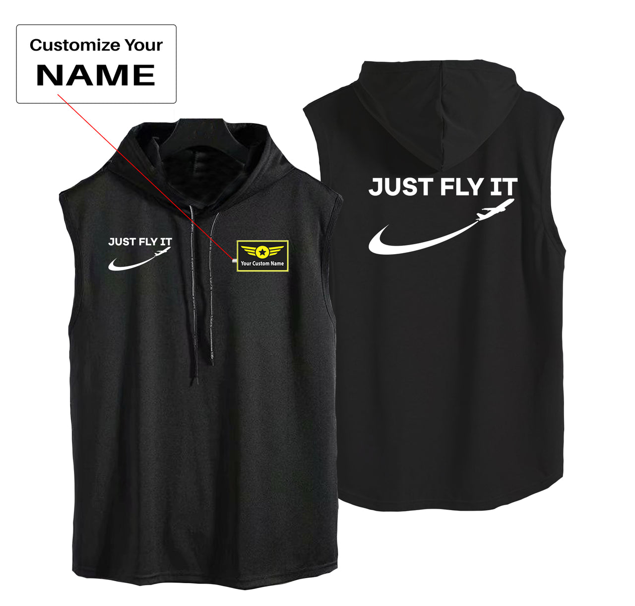 Just Fly It 2 Designed Hooded Tank Tops