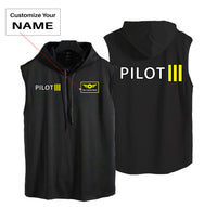 Thumbnail for Pilot & Stripes (3 Lines) Designed Hooded Tank Tops