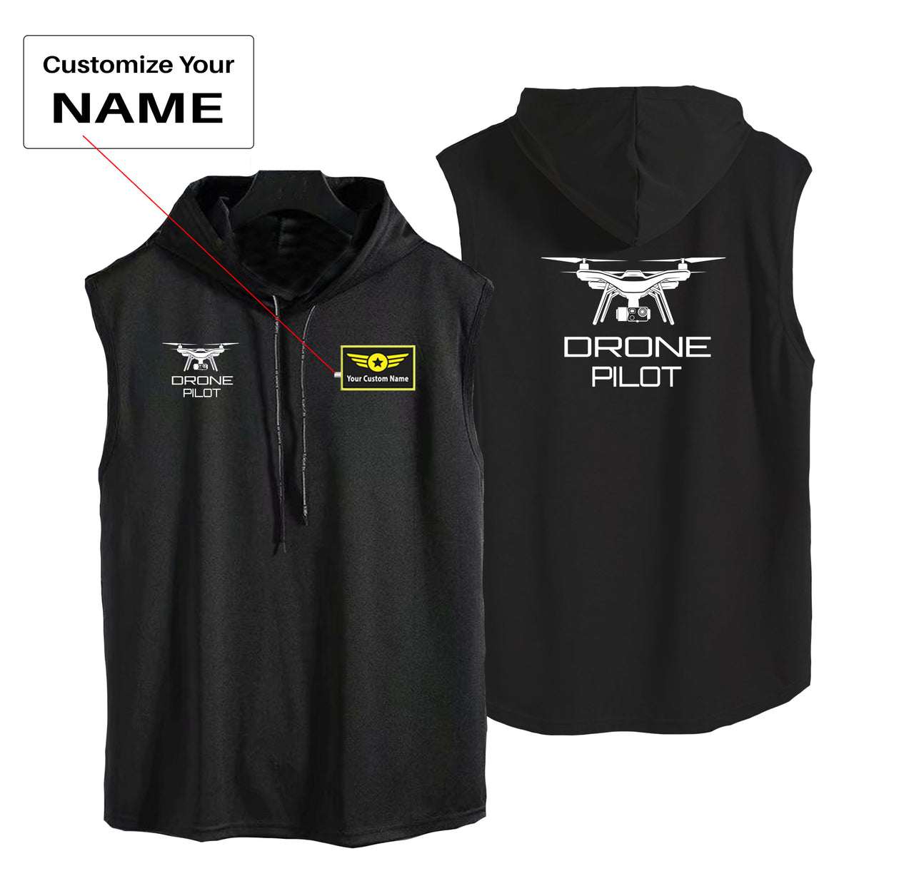 Drone Pilot Designed Hooded Tank Tops