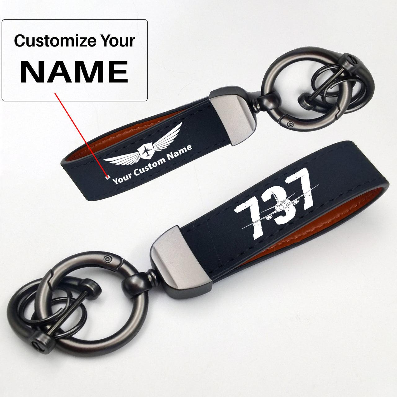 Boeing 737 Designed Design Horseshoe Buckle Key Chains