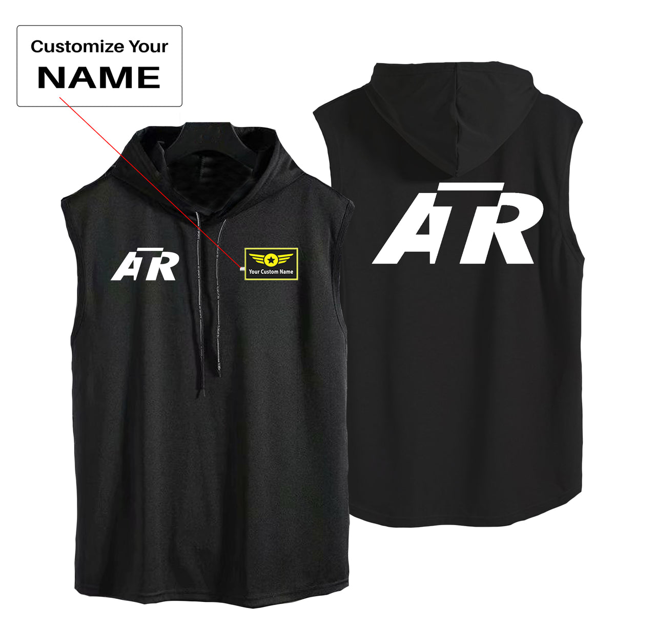 ATR & Text Designed Hooded Tank Tops