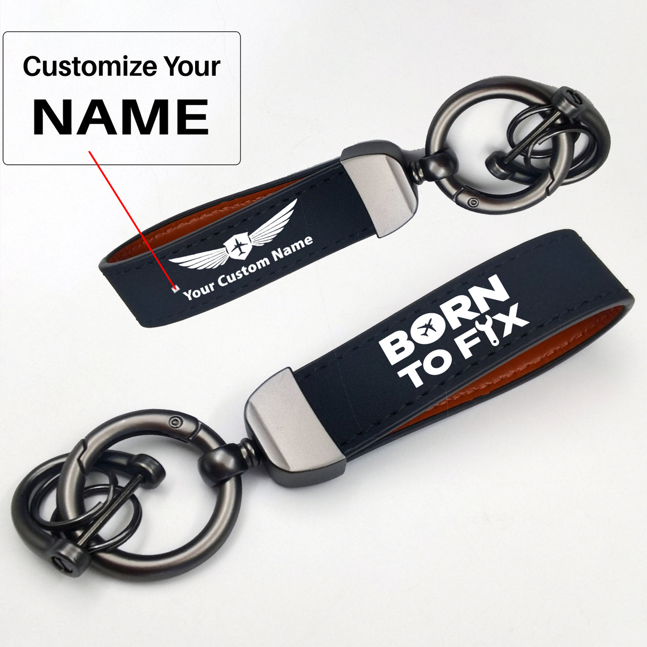 Born To Fix Airplanes Design Horseshoe Buckle Key Chains