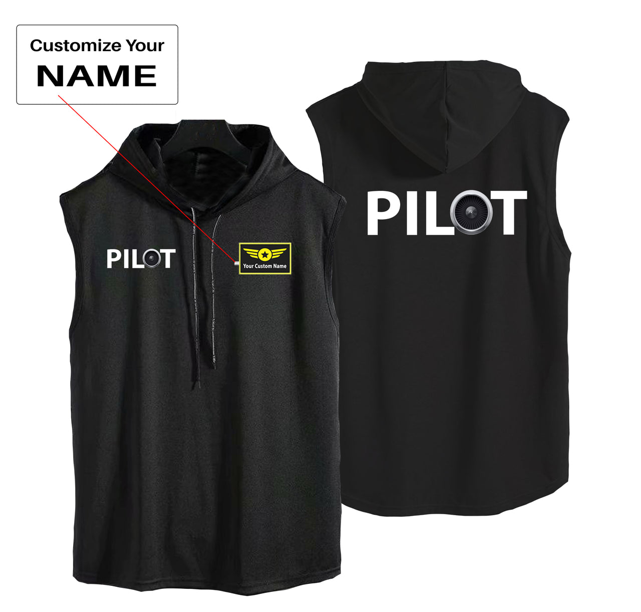 Pilot & Jet Engine Designed Hooded Tank Tops