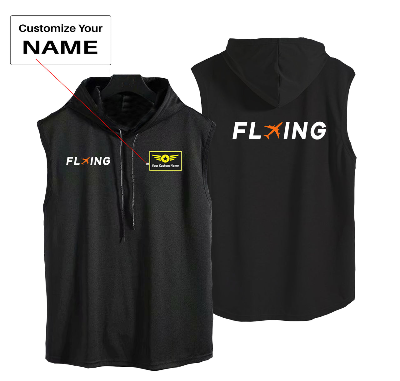 Flying Designed Hooded Tank Tops