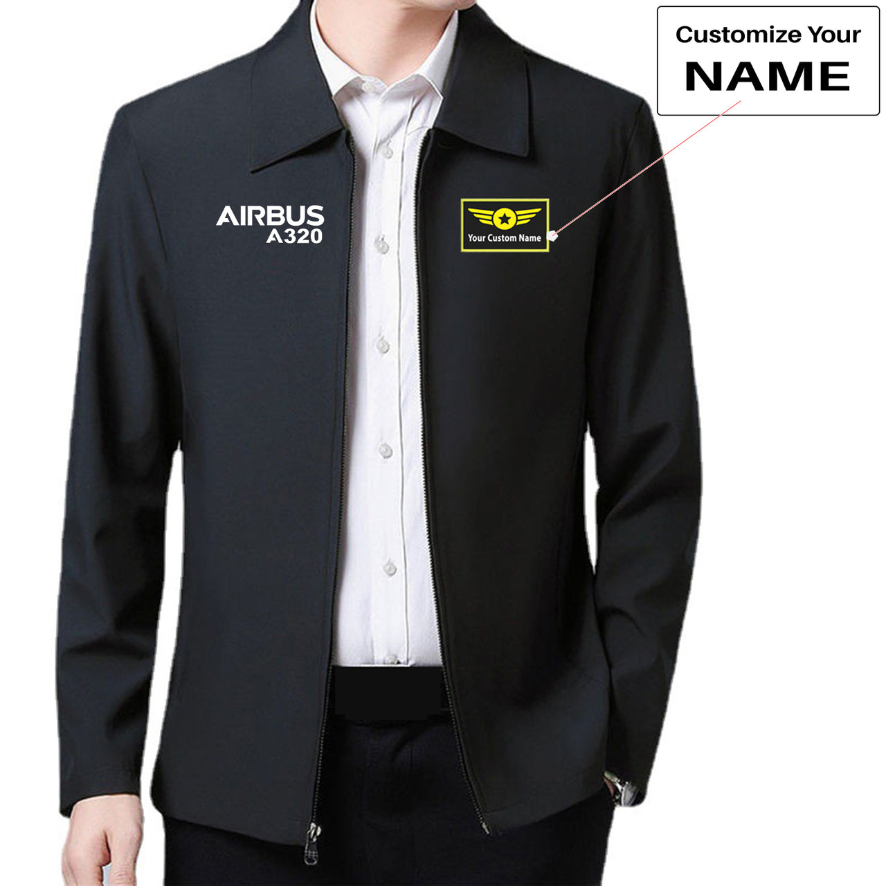 Airbus A320 & Text Designed Stylish Coats