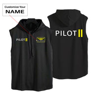 Thumbnail for Pilot & Stripes (2 Lines) Designed Hooded Tank Tops