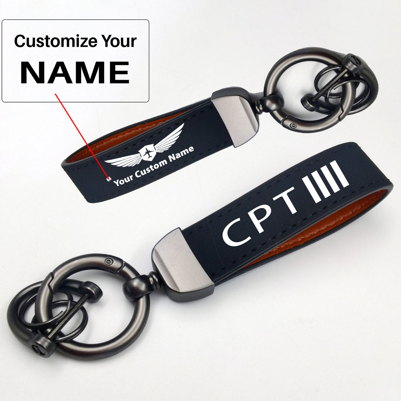 CPT & 4 Lines Design Horseshoe Buckle Key Chains