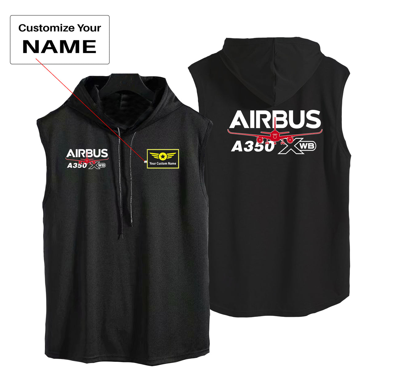 Amazing Airbus A350 XWB Designed Hooded Tank Tops