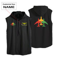 Thumbnail for Colourful 3 Airplanes Designed Hooded Tank Tops