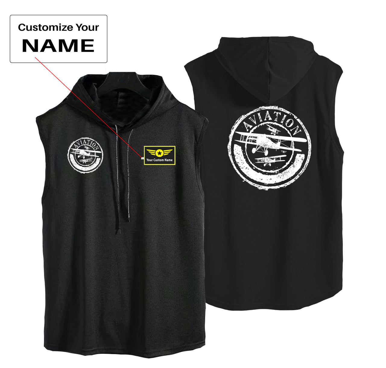 Aviation Lovers Designed Hooded Tank Tops