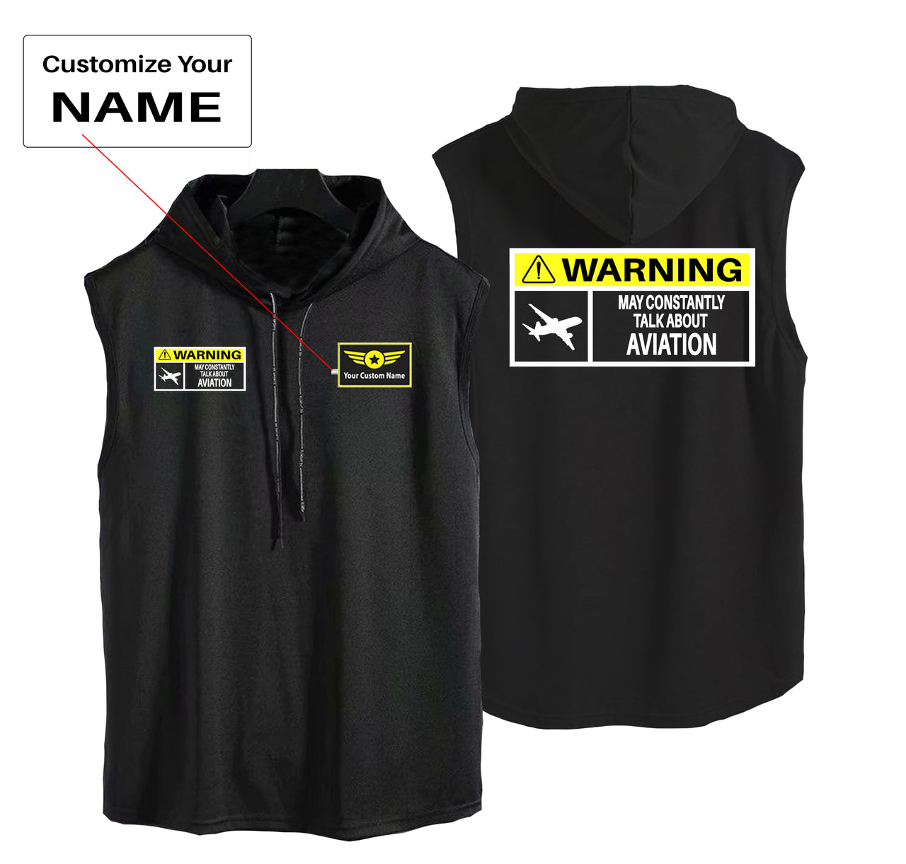 Warning May Constantly Talk About Aviation Designed Hooded Tank Tops