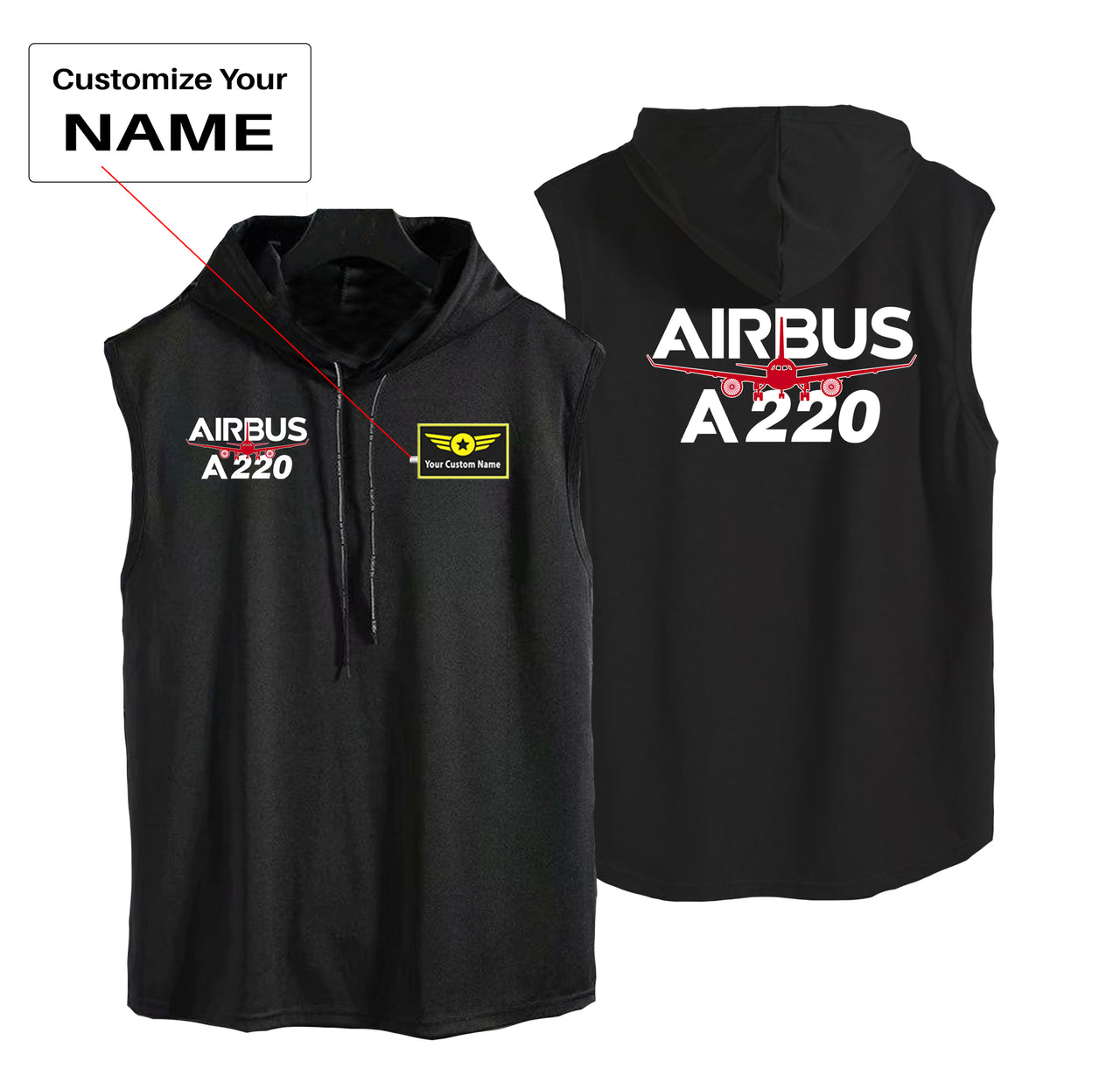 Amazing Airbus A220 Designed Hooded Tank Tops