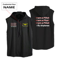 Thumbnail for I Fly Airplanes Designed Hooded Tank Tops