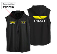 Thumbnail for Pilot & Badge Designed Hooded Tank Tops