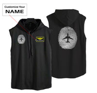 Thumbnail for Aviation Finger Print Designed Hooded Tank Tops