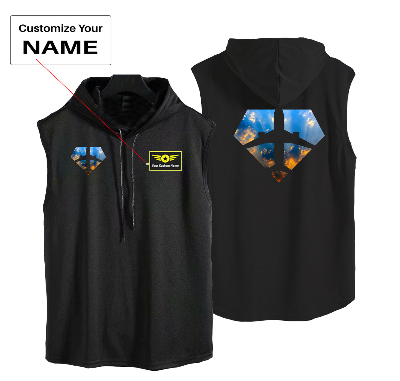 Supermen of The Skies (Sunrise) Designed Hooded Tank Tops