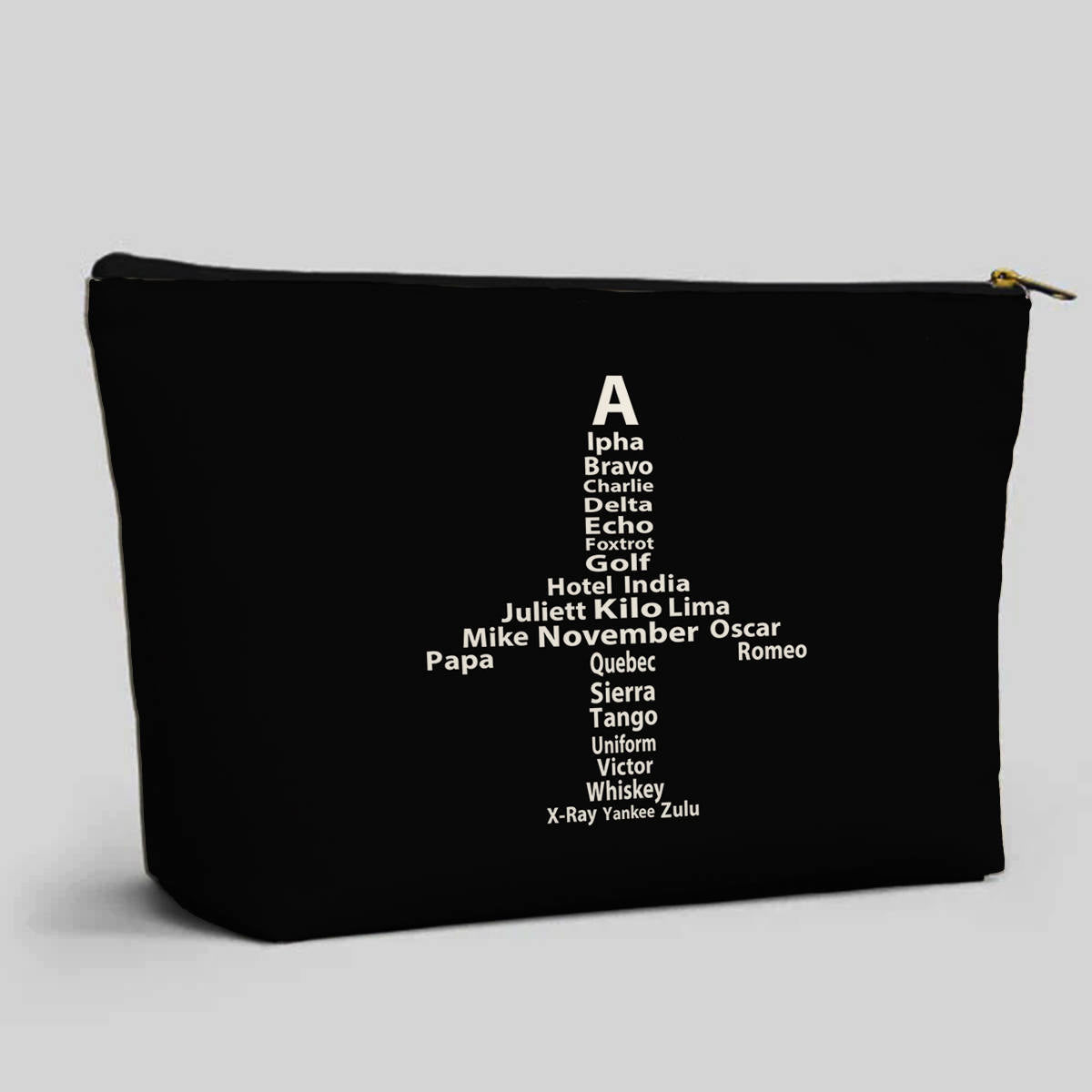 Airplane Shape Aviation Alphabet Designed Zipper Pouch