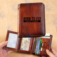 Thumbnail for Born To Fly Forced To Work Designed Leather Wallets