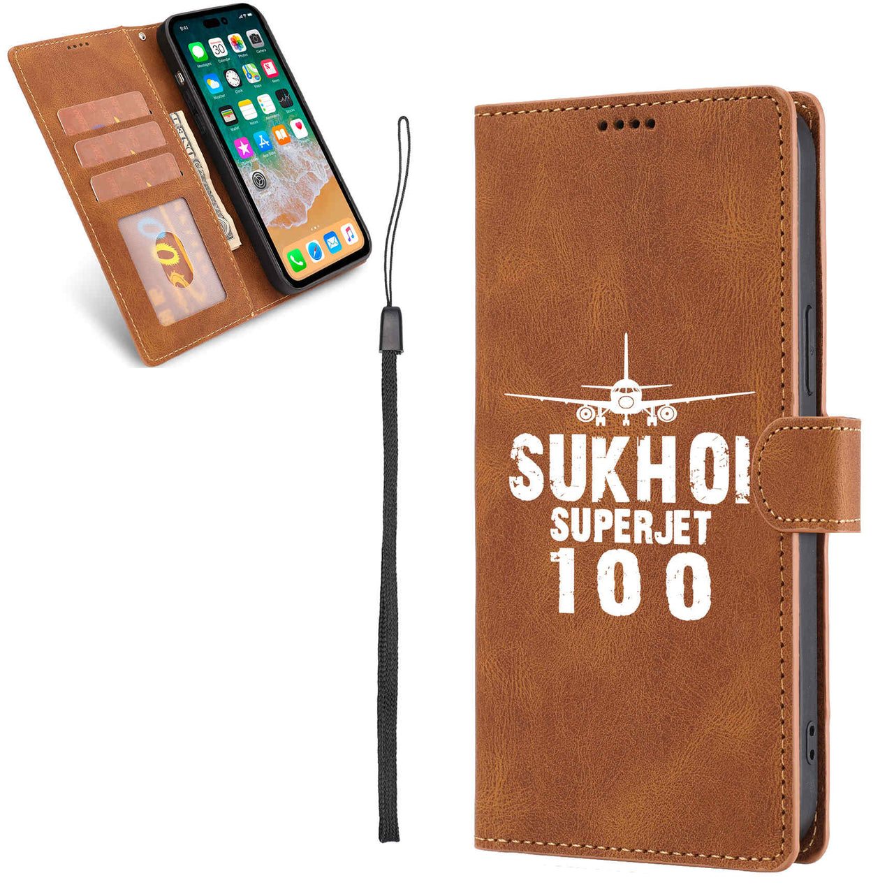 Sukhoi Superjet 100 & Plane Designed Leather Samsung S & Note Cases