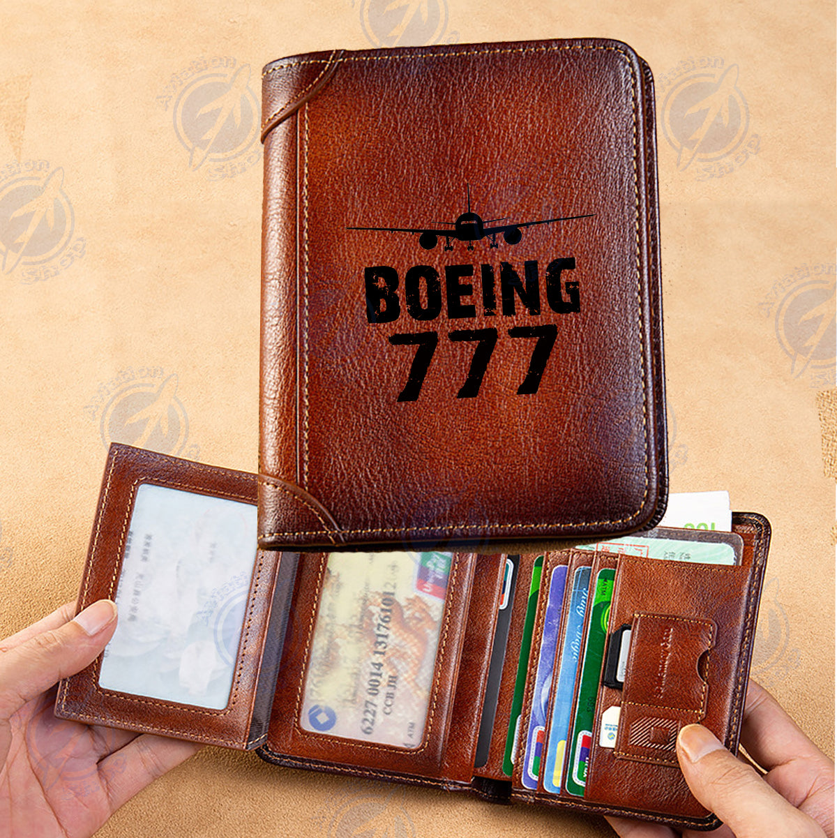 Boeing 777 & Plane Designed Leather Wallets