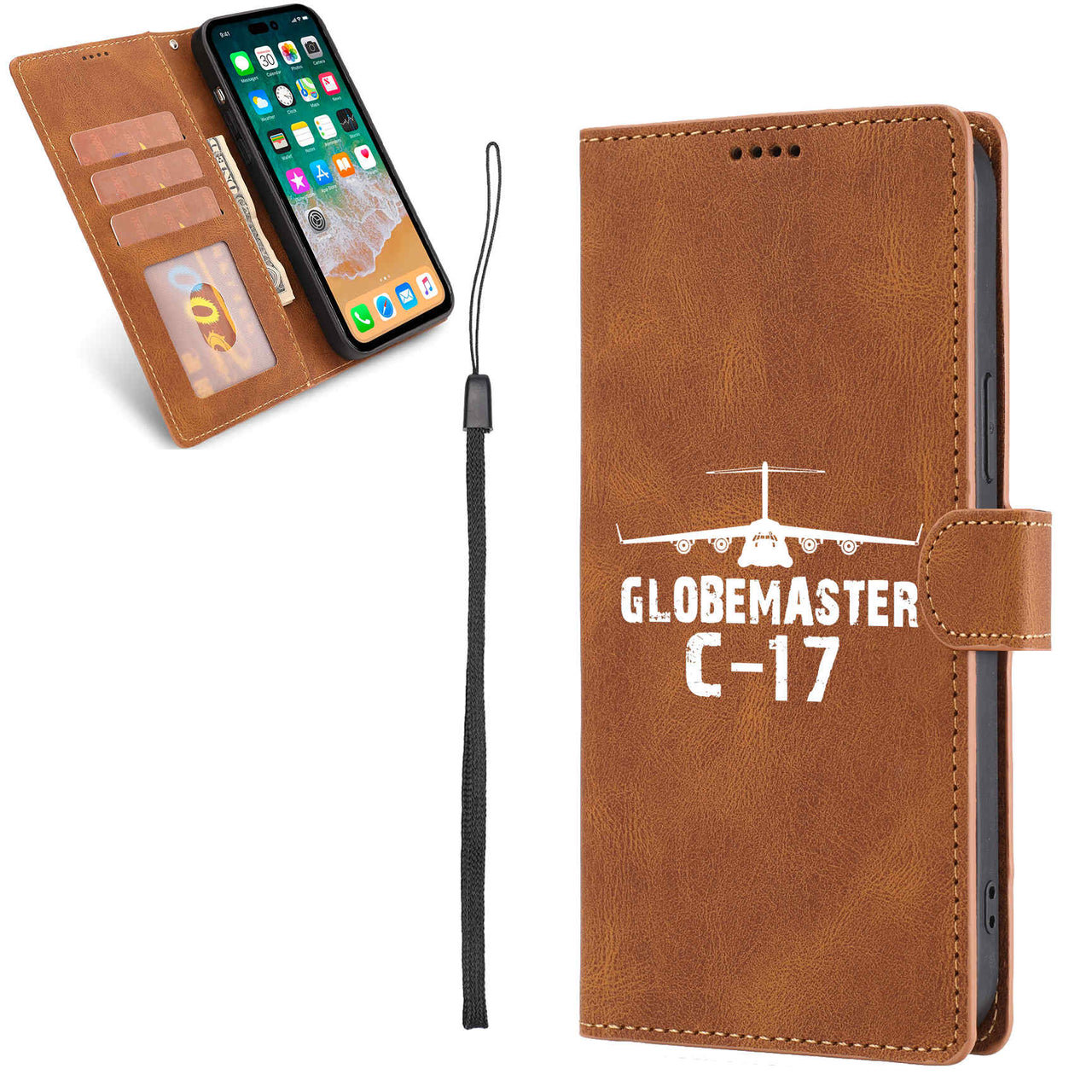 GlobeMaster C-17 & Plane Designed Leather Samsung S & Note Cases