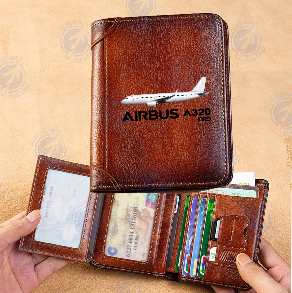 The Airbus A320Neo Designed Leather Wallets