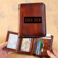 Thumbnail for Cabin Crew Text Designed Leather Wallets