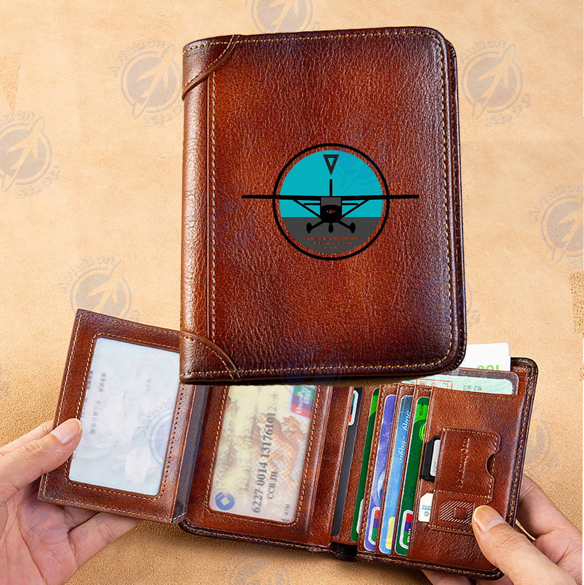 Cessna & Gyro Designed Leather Wallets