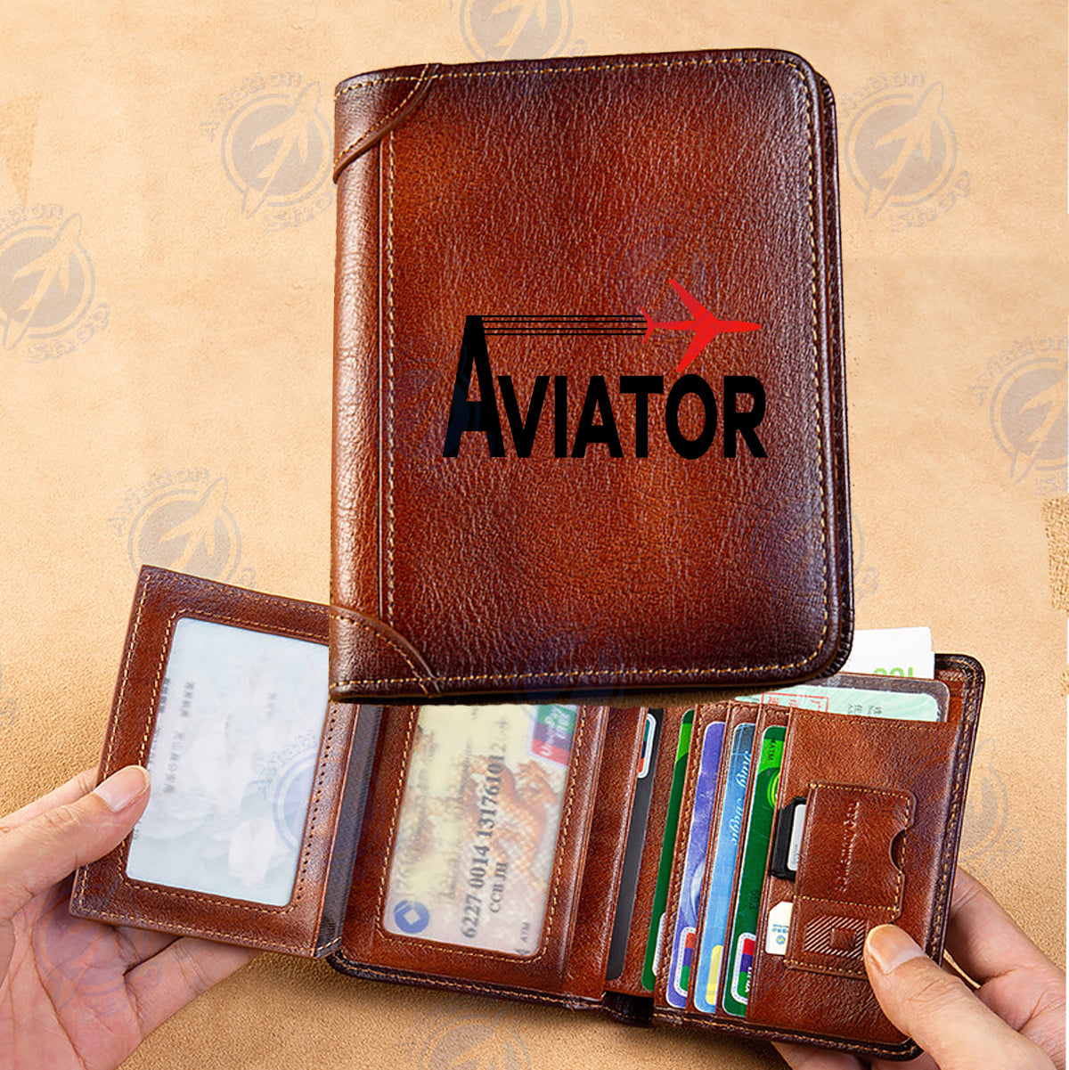 Aviator Designed Leather Wallets