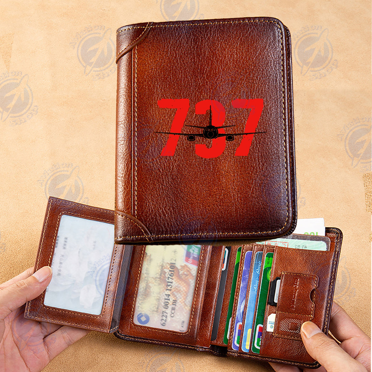 Boeing 737 Designed Designed Leather Wallets