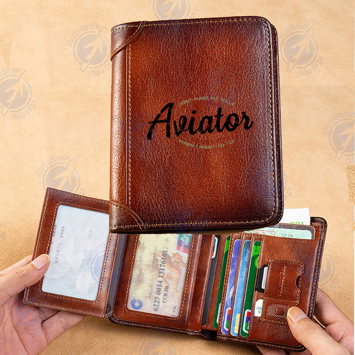 Aviator - Dont Make Me Walk Designed Leather Wallets