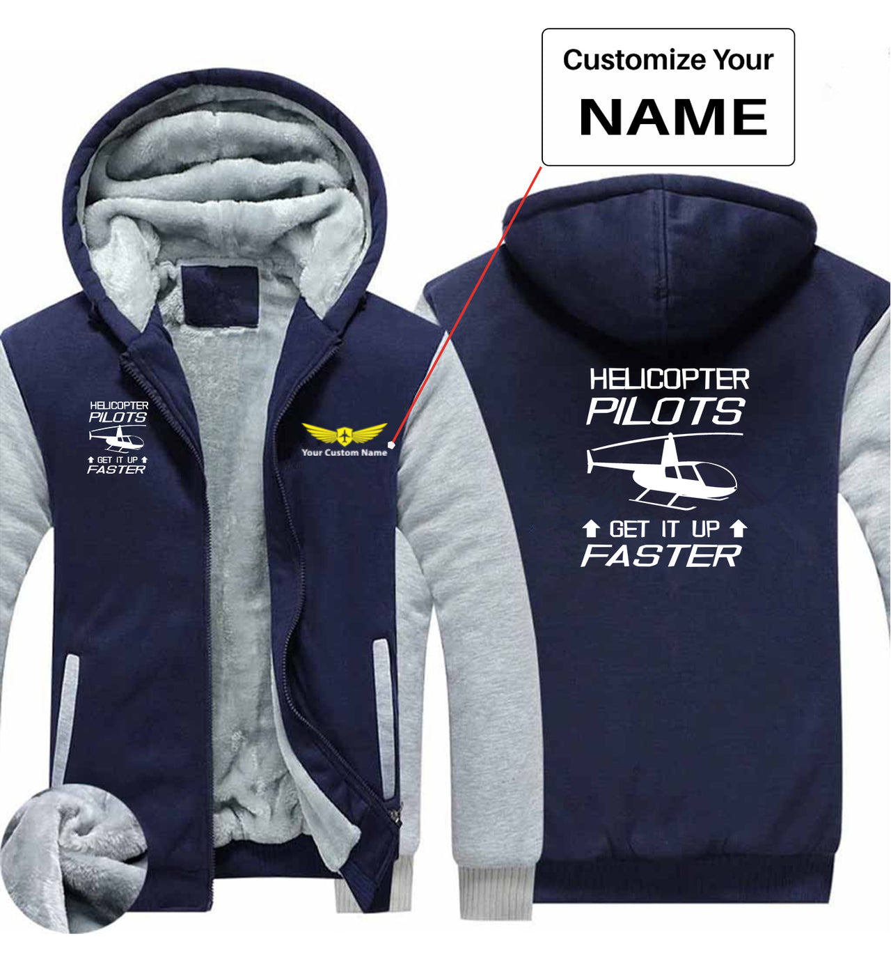 Helicopter Pilots Get It Up Faster Designed Zipped Sweatshirts