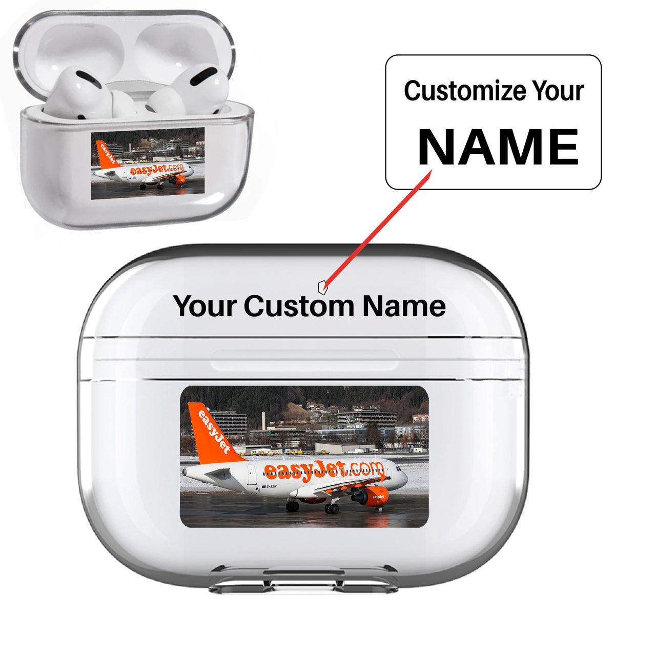 Easyjet's A320 Designed Transparent Earphone AirPods "Pro" Cases