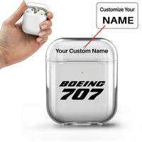 Thumbnail for Boeing 707 & Text Designed Transparent Earphone AirPods Cases