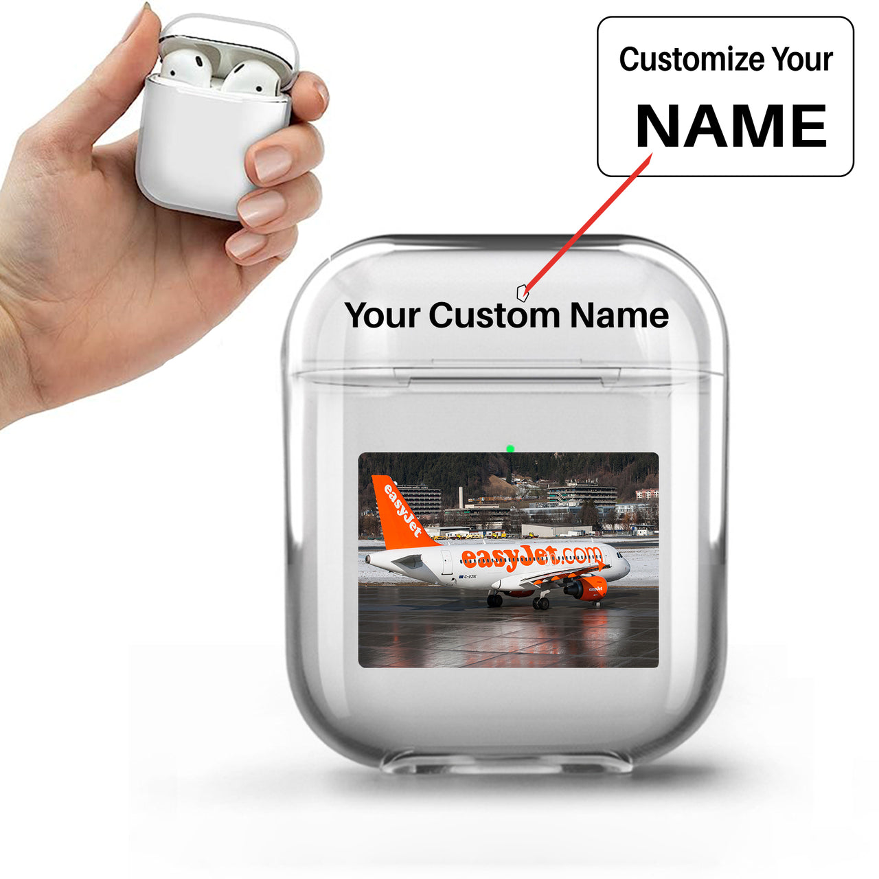 Easyjet's A320 Designed Transparent Earphone AirPods Cases