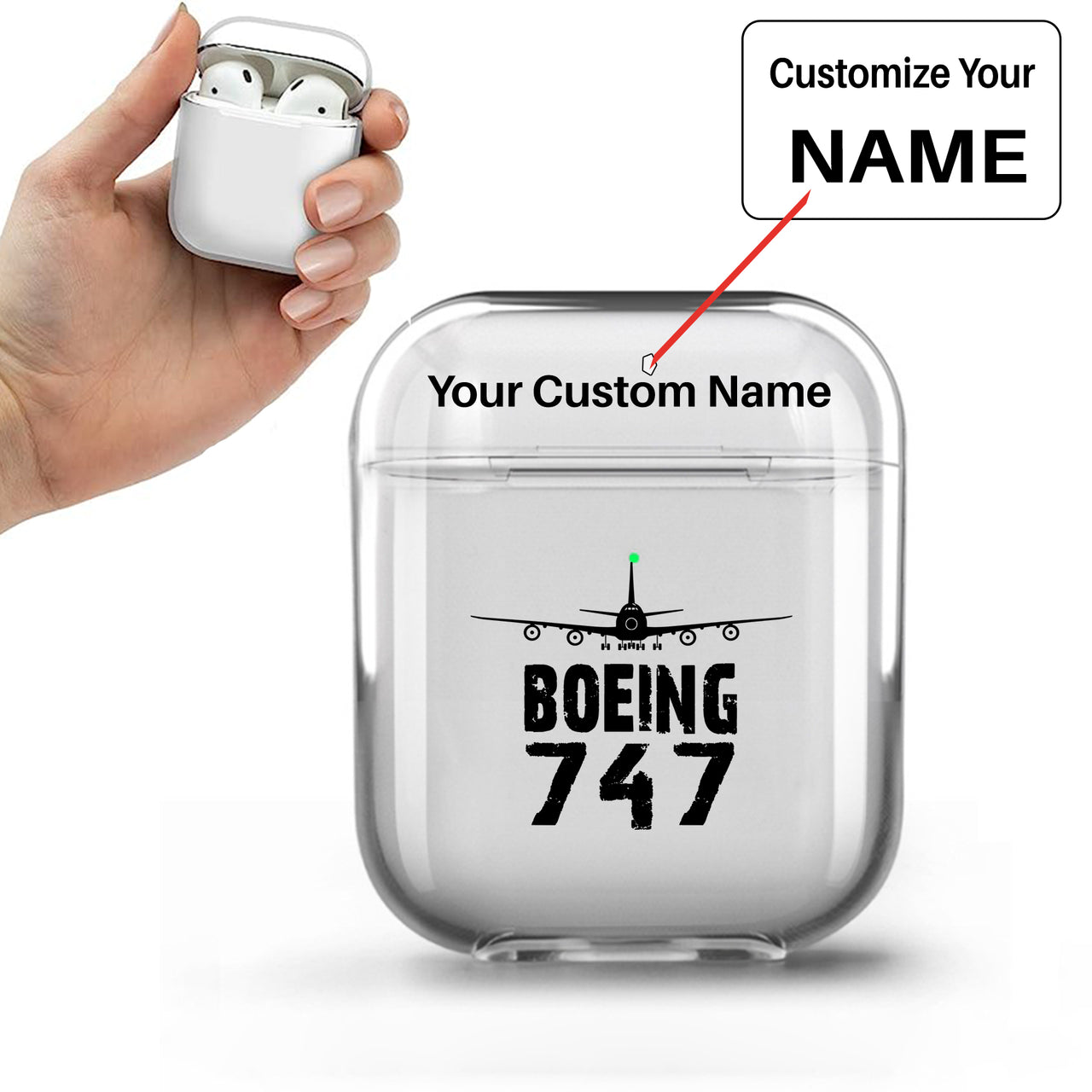 Boeing 747 & Plane Designed Transparent Earphone AirPods Cases