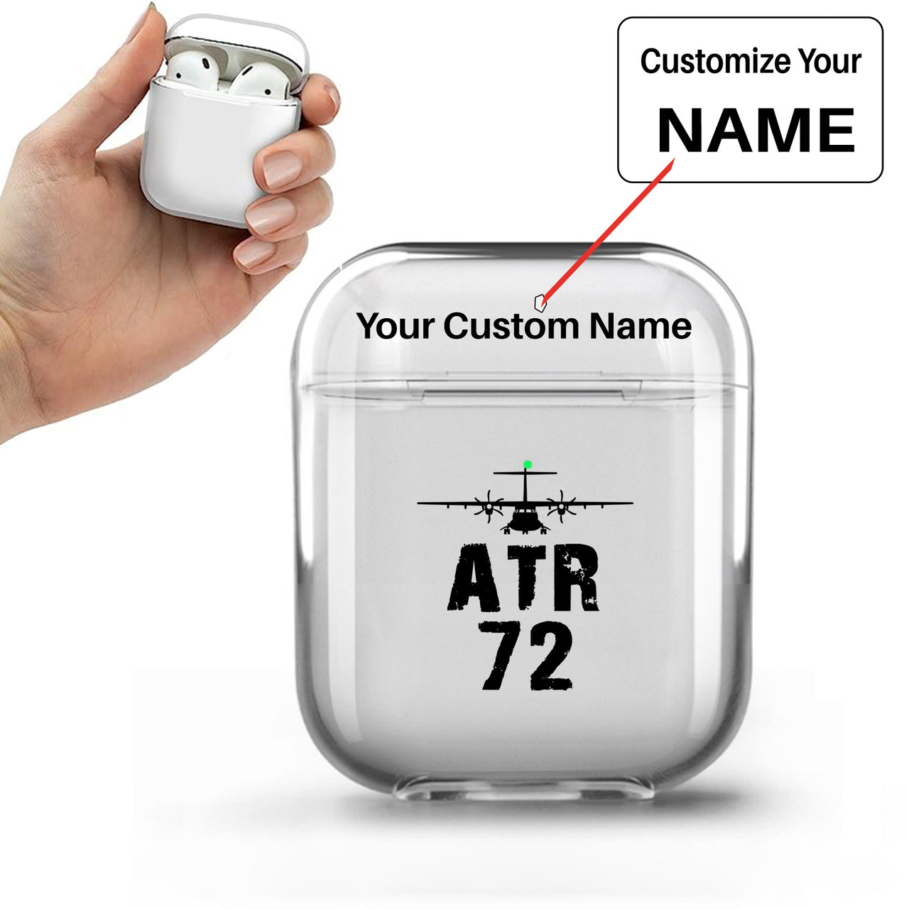 ATR-72 & Plane Designed Transparent Earphone AirPods Cases