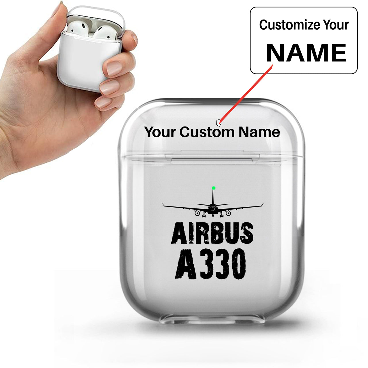 Airbus A330 & Plane Designed Transparent Earphone AirPods Cases