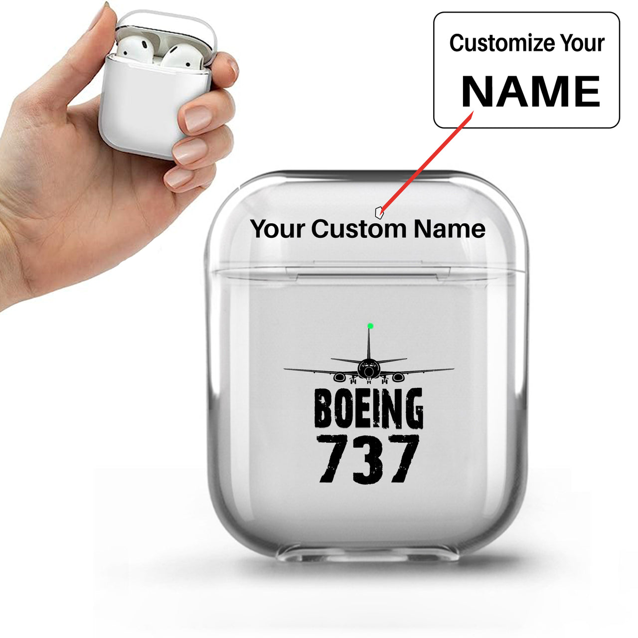 Boeing 737 & Plane Designed Transparent Earphone AirPods Cases