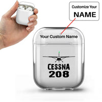 Thumbnail for Cessna 208 & Plane Designed Transparent Earphone AirPods Cases