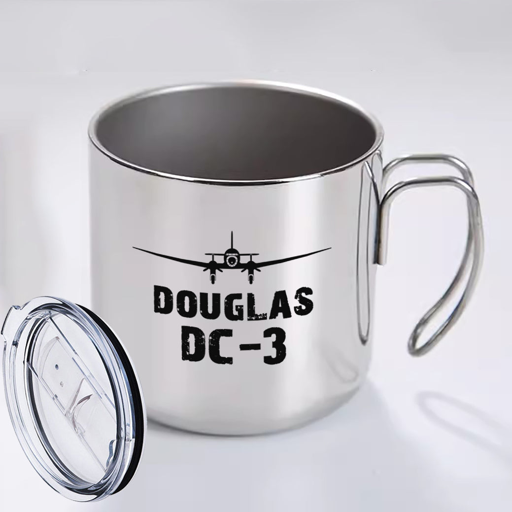 Douglas DC-3 & Plane Designed Stainless Steel Portable Mugs