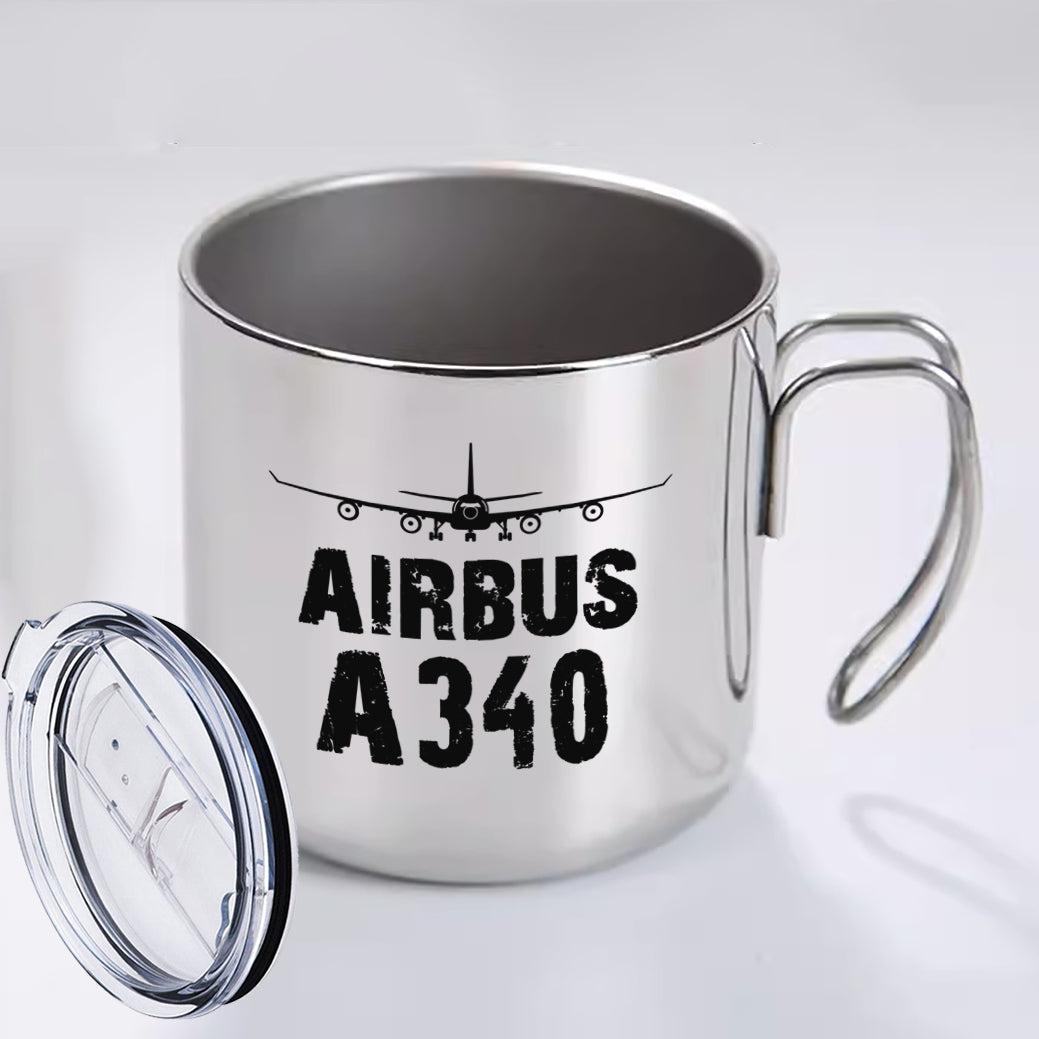 Airbus A340 & Plane Designed Stainless Steel Portable Mugs