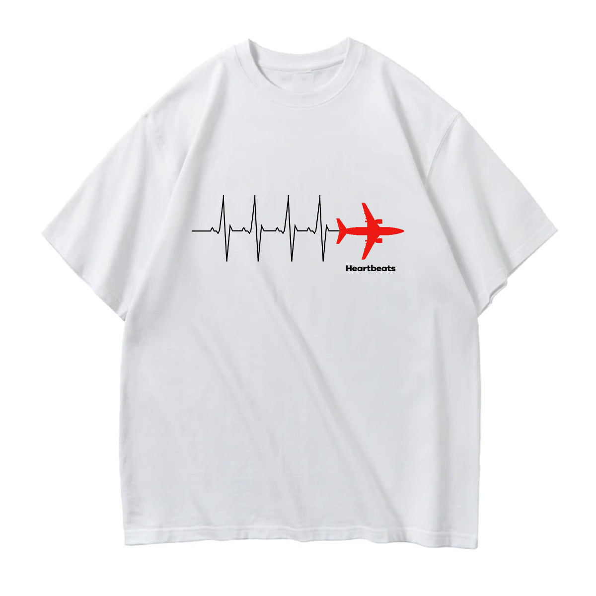 Aviation Heartbeats Designed Relax Fit T-Shirts