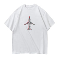 Thumbnail for Airplane Shape Aviation Alphabet Designed Relax Fit T-Shirts