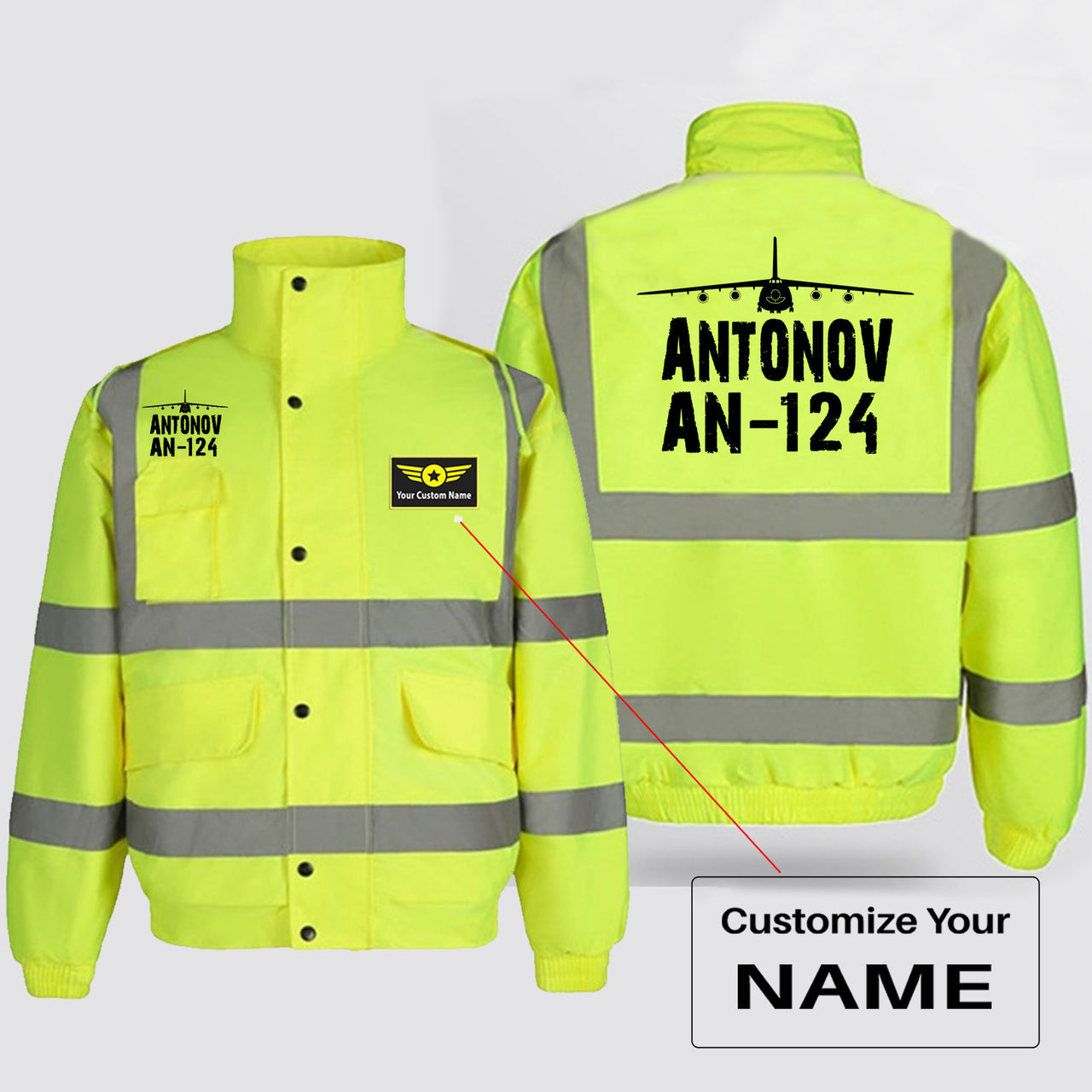 Antonov AN-124 & Plane Designed Reflective Winter Jackets