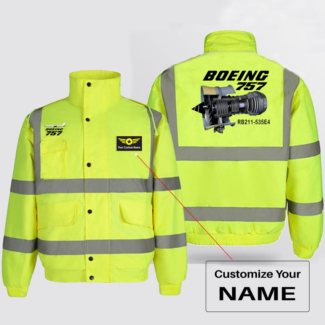 Boeing 757 & Rolls Royce Engine (RB211) Designed Reflective Winter Jackets