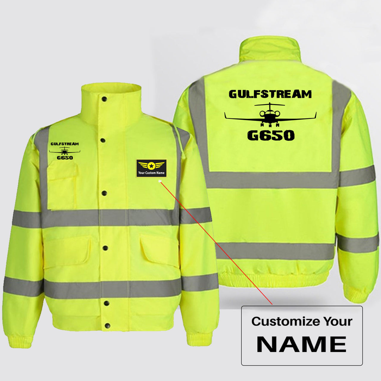 Gulfstream G650 & Plane Designed Reflective Winter Jackets