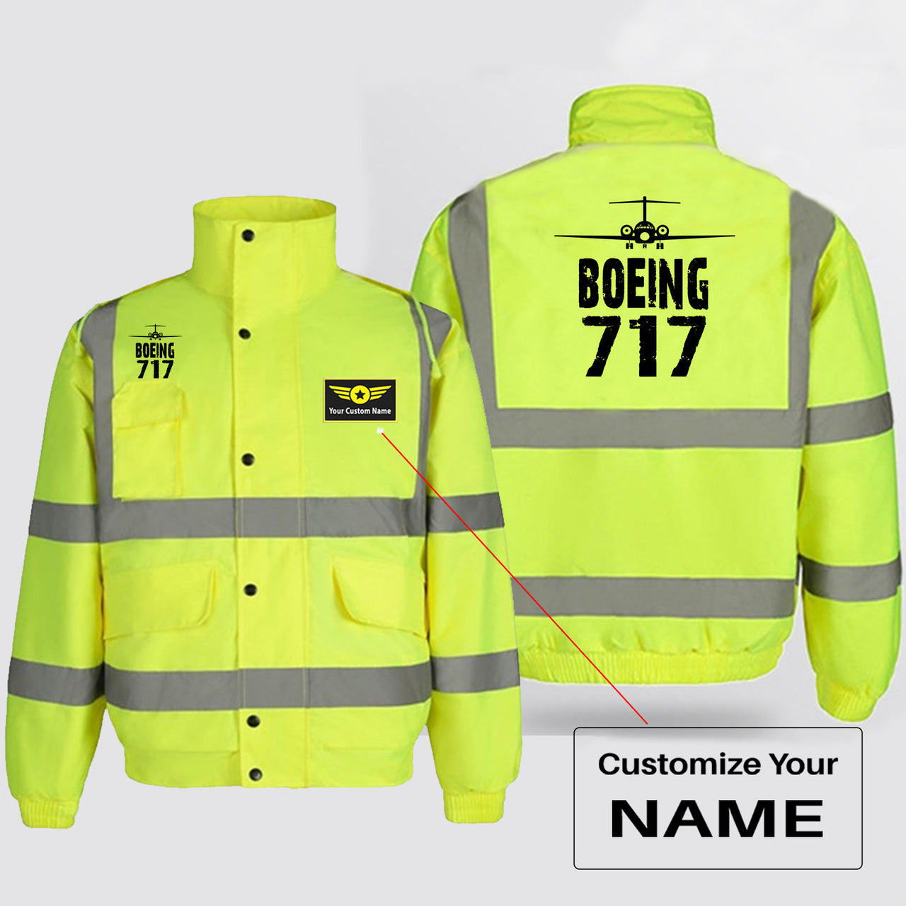 Boeing 717 & Plane Designed Reflective Winter Jackets