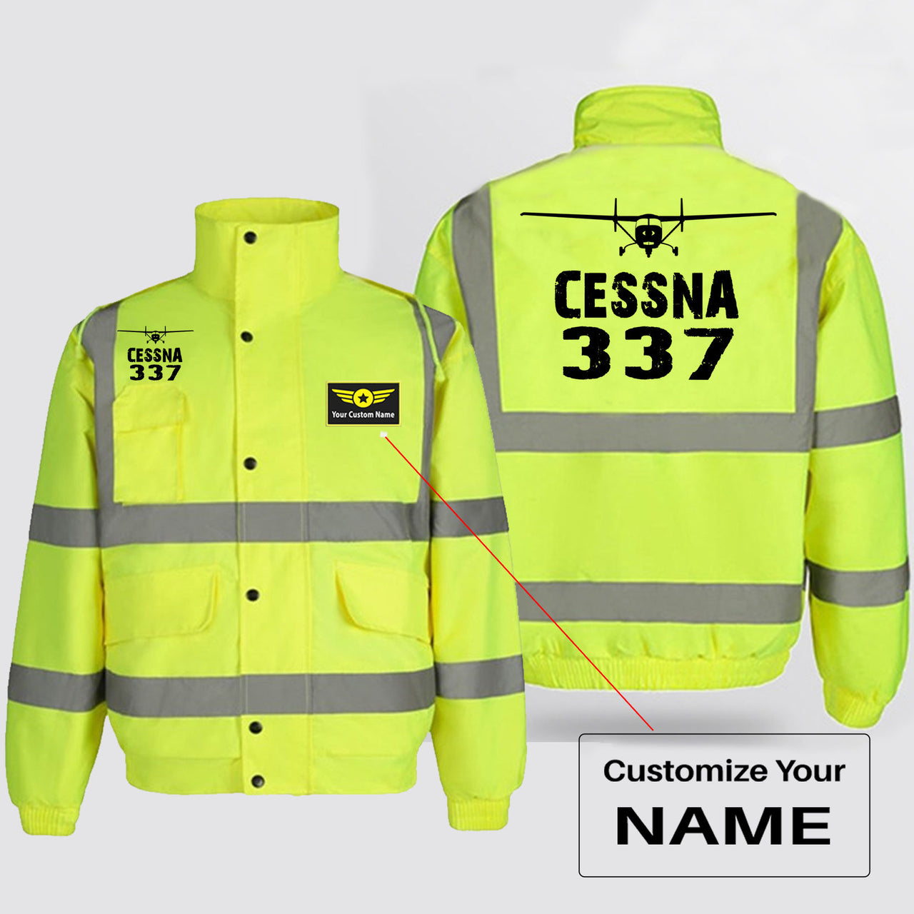 Cessna 337 & Plane Designed Reflective Winter Jackets