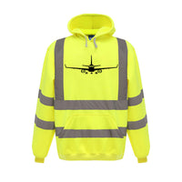 Thumbnail for Embraer E-190 Silhouette Plane Designed Reflective Hoodies